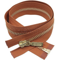 YKK Молния металлическая (тип 5)  (золото), (60см), один бегунок, разъемная, коричневый (102)