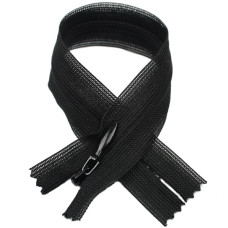 YKK Молния потайная (тип 2), нейлон, (20см), черный (580)