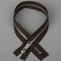 YKK Блискавка металева (тип 5) (нікель), (40см), один бігунок, нероз'ємна, коричневий (868)