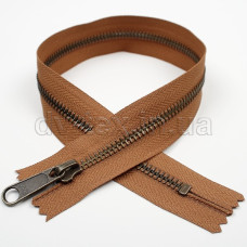 YKK Молния металлическая (тип 5) (антик), (40см), один бегунок, неразъемная, коричневый (086)