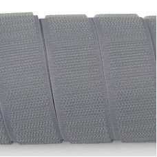 Застібка Velcro (липучка) 25 мм, ГАЧКИ, сіра (F25 HH 25 silver 385)