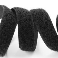 Застібка Velcro (липучка) 20 мм, ПЕТЕЛЬКИ, чорна (F25 LH 20 500 black 3c0)