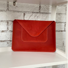 Кожаный чехол, цвет красный, для MacBook Air 13" (2018-2020), MacBook Pro 13" (2016-2020)