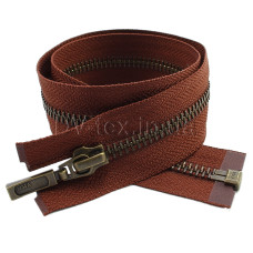 YKK Молния металлическая DADR7 (тип 5) (антик), (50см), один бегунок, разъемная, коричневый (331)