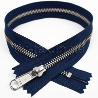 YKK Блискавка металева (тип 5) (нікель), (40см), один бігунок, нероз'ємна, синій (919)