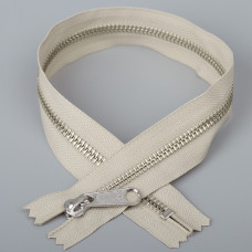 YKK Молния металлическая (тип 5) (никель), (40см), один бегунок, неразъемная, бежевый (572)