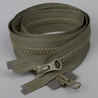  YKK Молния тракторная DA8LHD E/DA8LHD E (тип 5), разъемная, (80см), два бегунка, хаки (565)