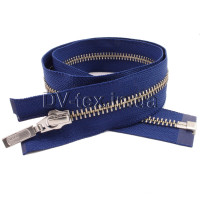 YKK Молния металлическая DADR7 (тип 5) (никель), (50см), один бегунок, разъемная, синий (040)