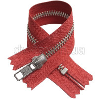 YKK Блискавка кишенькова металева (тип 5) (нікель), (18см), нероз'ємна, червоний (140)