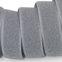 Застібка Velcro (липучка) 25 мм, ПЕТЕЛЬКИ, сіра (F25 LH 25 silver 385)