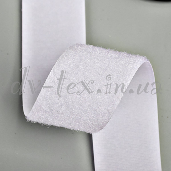 Застежка Velcro (липучка) 50 мм, ПЕТЕЛЬКИ, цвет белый (F25 LH 50 100 white 014)
