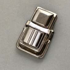 Замок-застежка клавишный для сумок (4585), никель