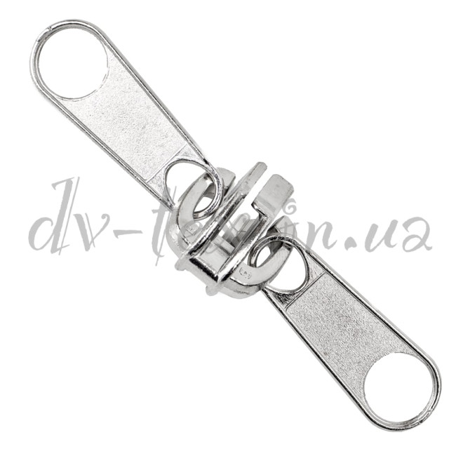 Бігунок (двосторонній), Китай тип 10 (довгий) DFL-T10, на спіраль, срібло