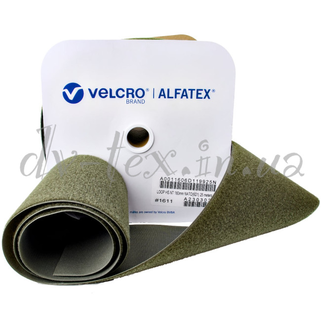 Застібка Velcro (липучка) 160 мм, ПЕТЕЛЬКИ, хакі (F25 LH 160 850 nato 6D1)
