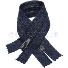 YKK Молния юбочная, спиральная, плоская DA (тип 2), (18см), синий (058)