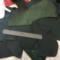 Шкіра шматки, крейзі хорс, зелений, 1,4-1,6мм