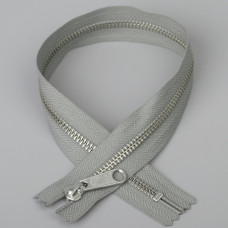 YKK Молния металлическая (тип 5) (никель), (40см), один бегунок, неразъемная, серый (135)