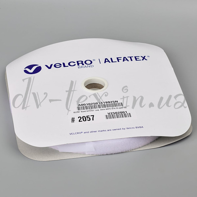 Застежка Velcro (липучка) 25 мм, ПЕТЕЛЬКИ, цвет белый (F25 LH 25 100 white 014)