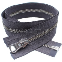 YKK Молния металлическая DALHD (тип 5) (никель), (60см), один бегунок, разъемная, серый (301)