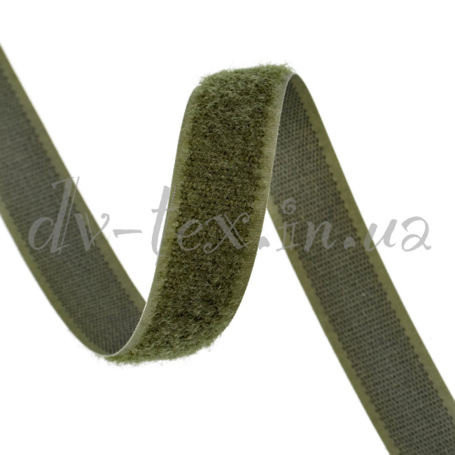 Застежка Velcro (липучка) 20 мм, ПЕТЕЛЬКИ, хаки (F25 LH 20 850 nato 6D1)