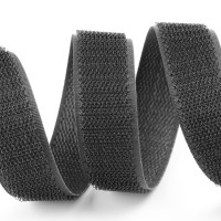 Застежка Velcro (липучка) 20мм, КРЮЧКИ, черная (12В27Г27)