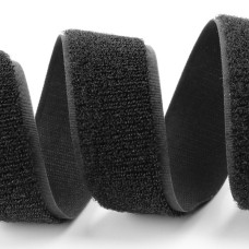 Застібка Velcro (липучка) 25 мм, ПЕТЕЛЬКИ, чорна (F25 LH 25 500 black 3c0)