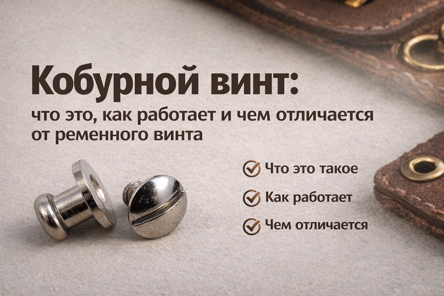 Кобурной винт: что это, как работает и чем отличается от ременного винта